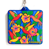 Llavero Colibrí azul, resinado