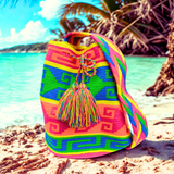 Mochila Wayuú mediana con diseño