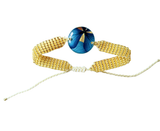 Pulsera medallón pequeño de flores naturales